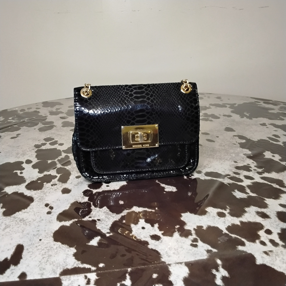 Michael Kors Sloan python-embossed chain crossbod… - image 1